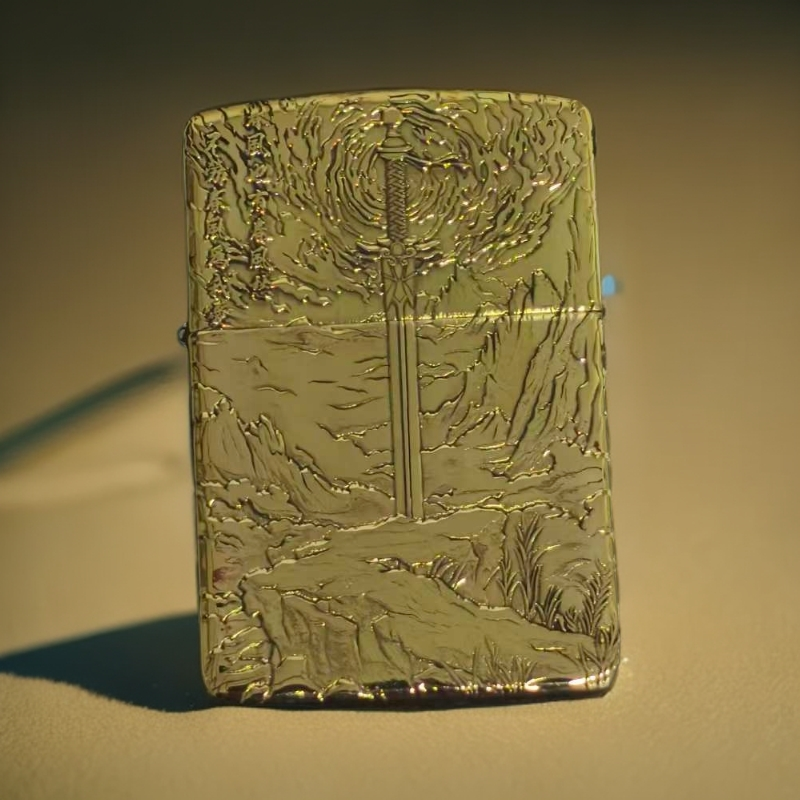 男士防风打火机黄铜剑来浮雕设计适合送男友礼物