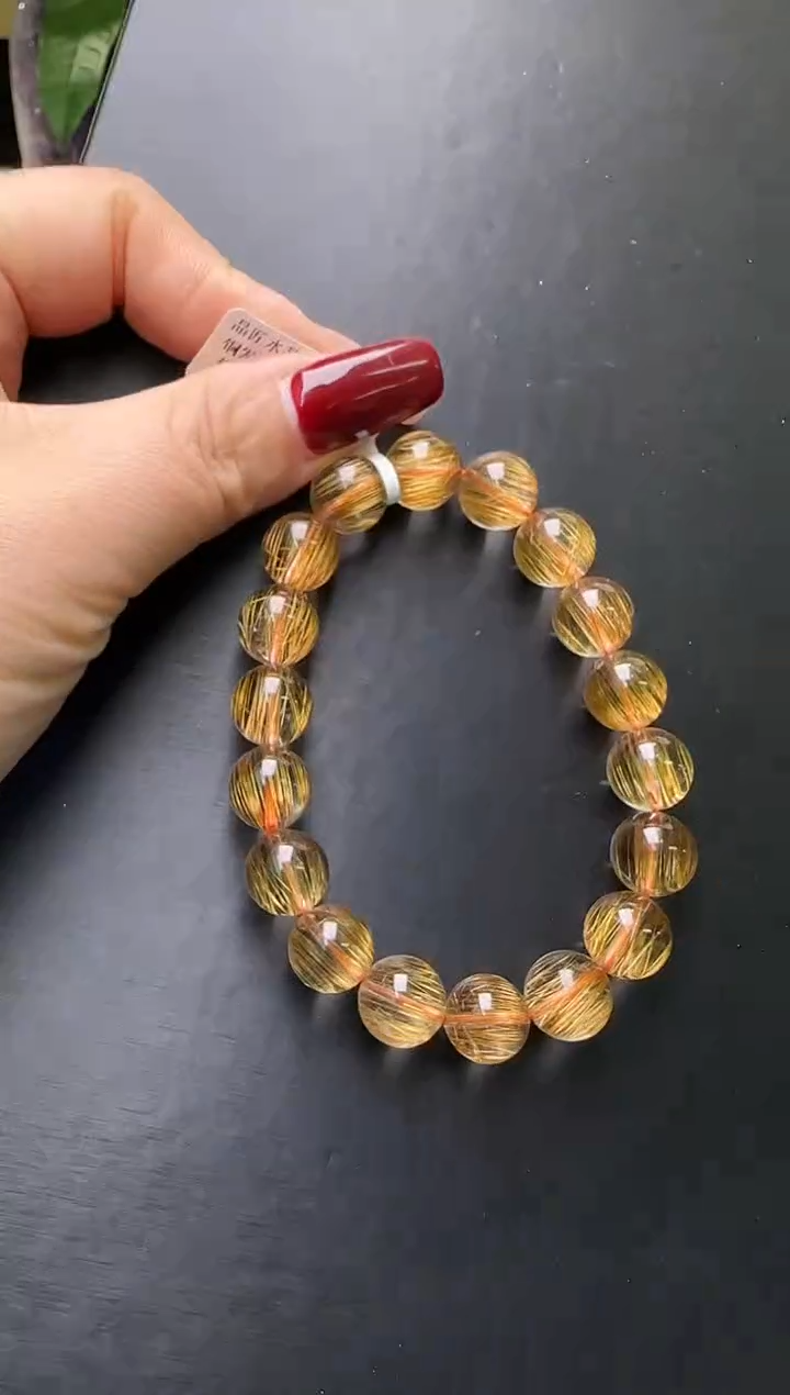 【闪购商品】水晶手串未镶嵌铜发晶手串11m+ JP37845