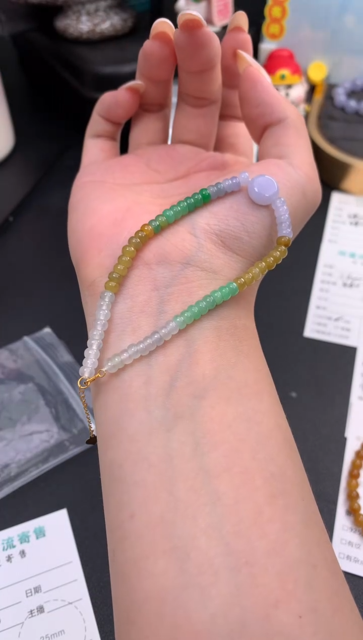 翡翠18K金镶嵌颈饰模式推广期48小时鉴赏期