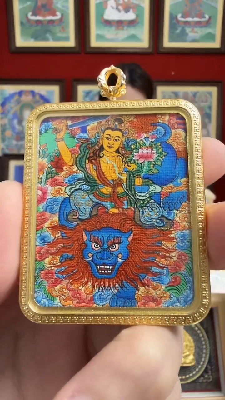 吊坠文老师-热贡纯手绘唐卡