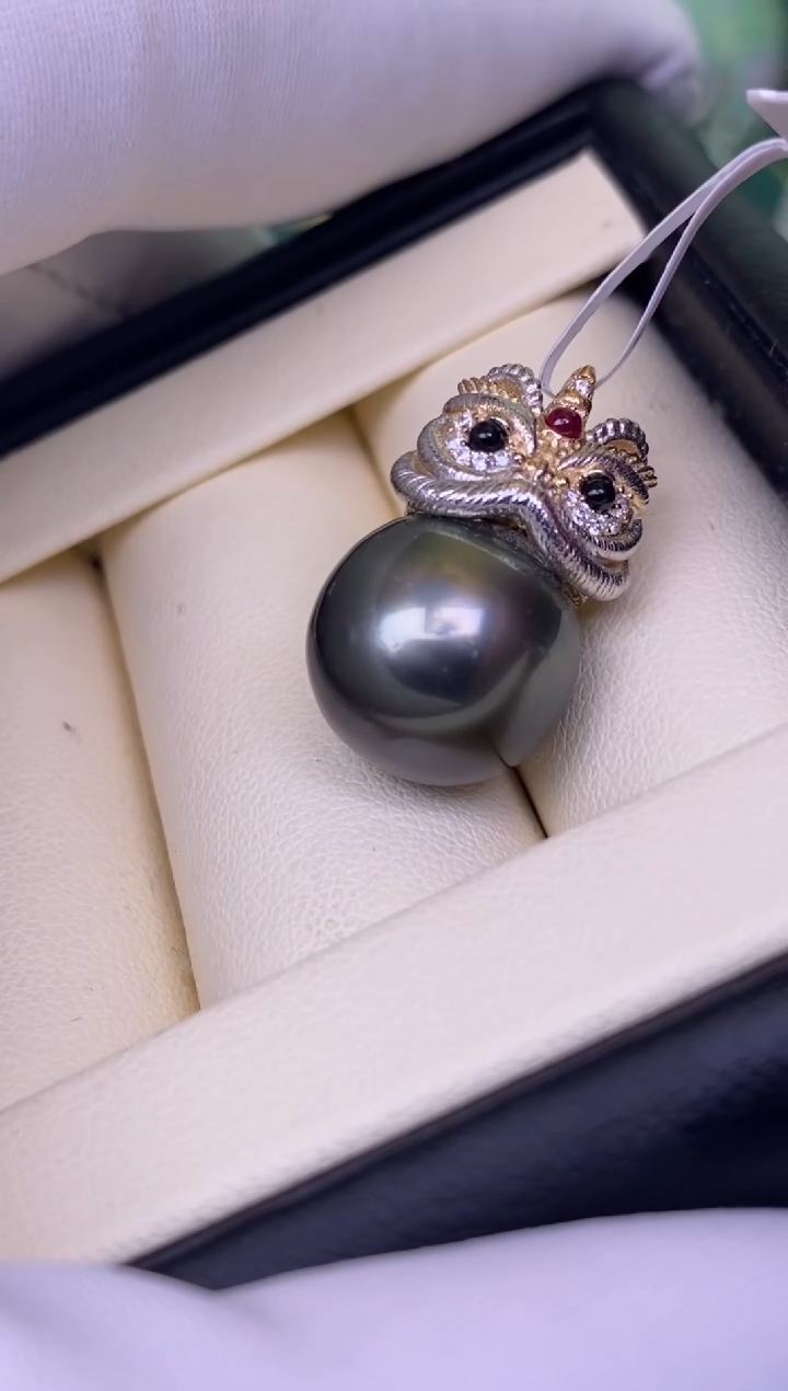 海水珍珠银S925镶嵌颈饰13-14