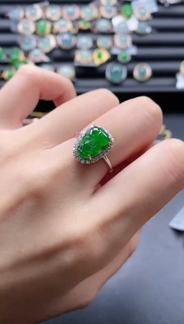 【闪购商品】翡翠戒指银S925镶嵌51151