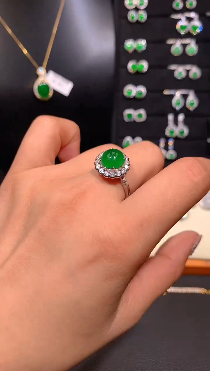 【闪购商品】翡翠戒指银S925镶嵌多样性