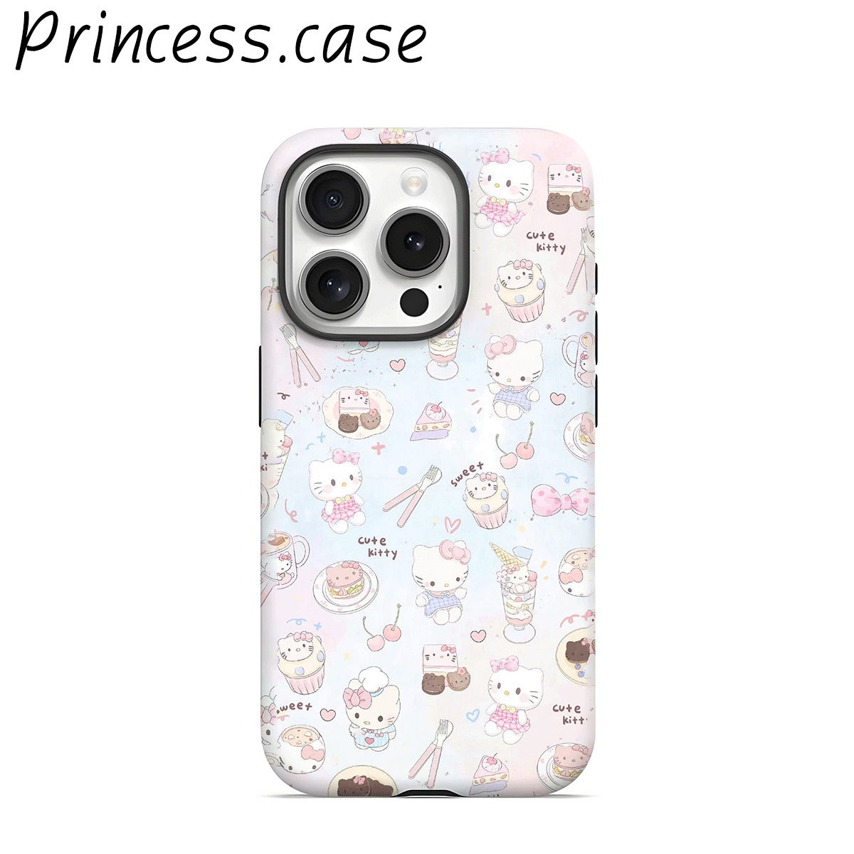 蛋糕凯蒂猫二合一磨砂适用苹果16promax手机壳华为荣耀60三星