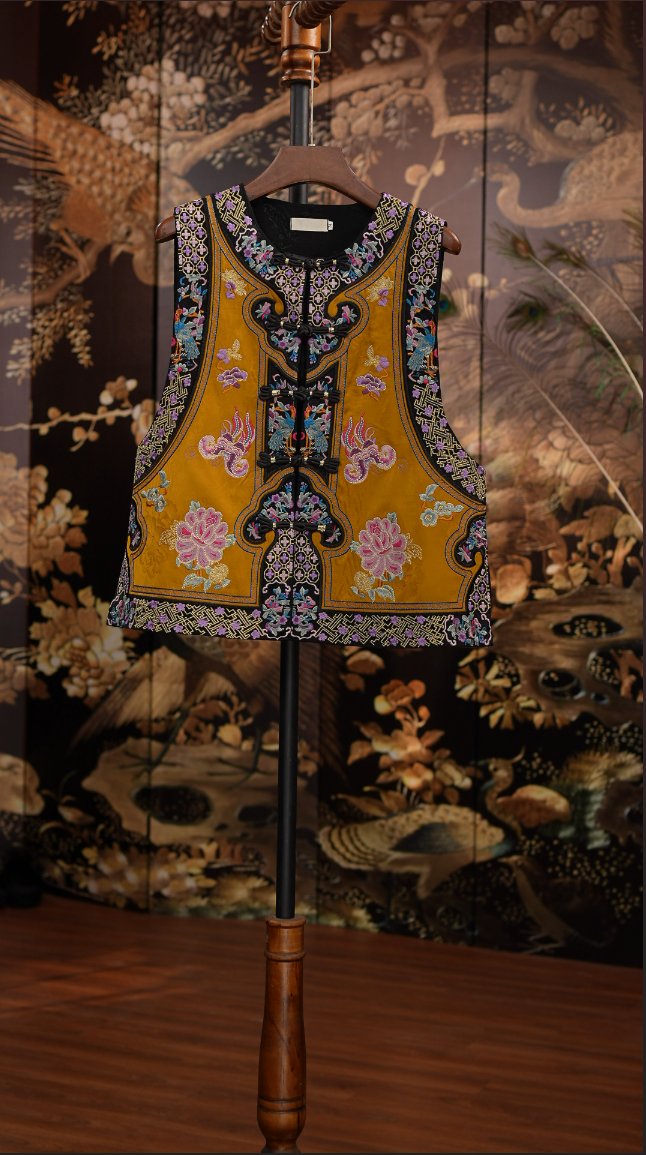 碎花刺绣极简风旗袍汉服休闲风U型领一字肩常规2253