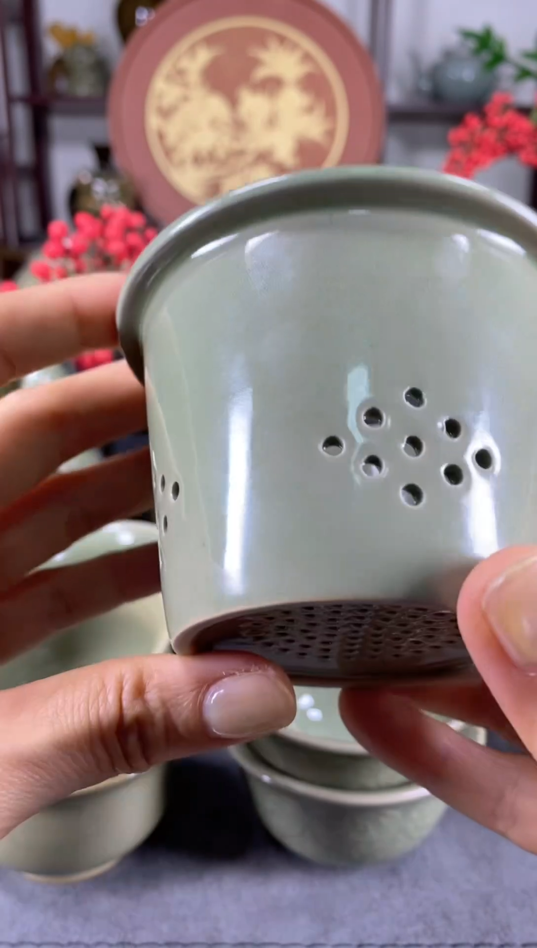 随*瑕疵处理 山水  茶漏 1个