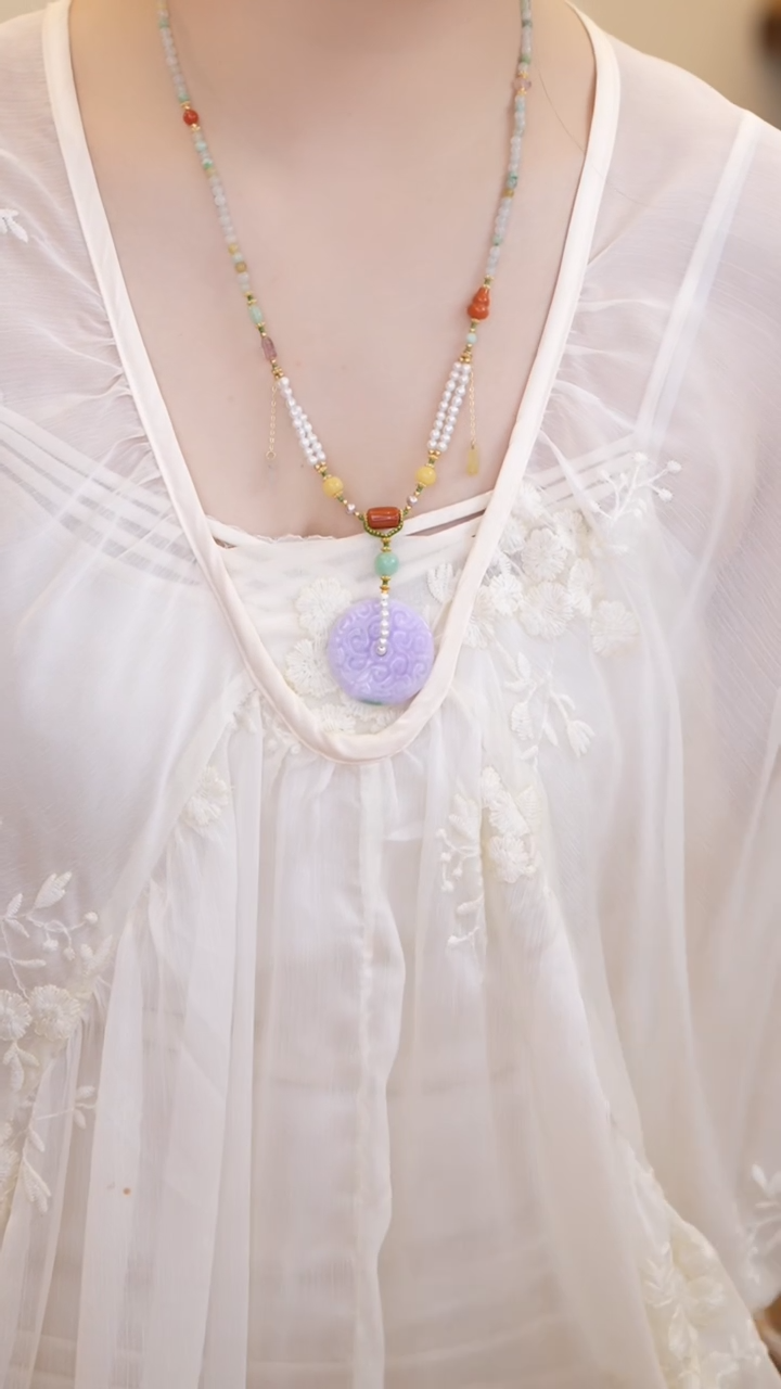 【闪购商品】翡翠项链未镶嵌圆牌项链SY