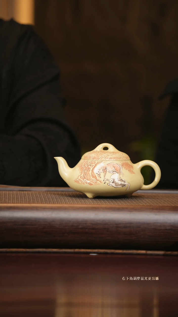 【闪购商品】紫砂茶壶lch 李氏石瓢·骏马 本山绿 280