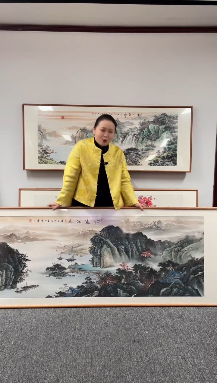 【闪购商品】国画源远流长210*80张晓东手绘作品
