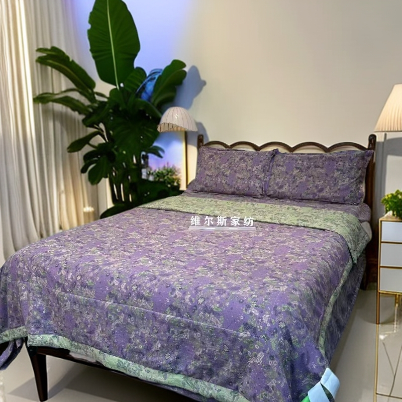 亲肤透气双层纱夏被四件套--柔情之境