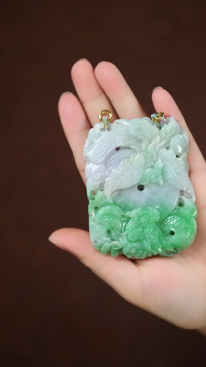 未镶嵌挂件翡翠闪购 龙凤牌