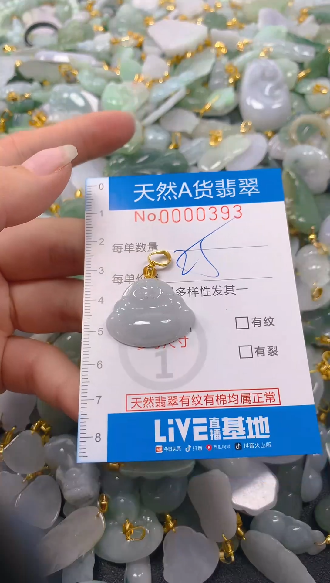 颈饰未镶嵌翡翠净货挂件-0393