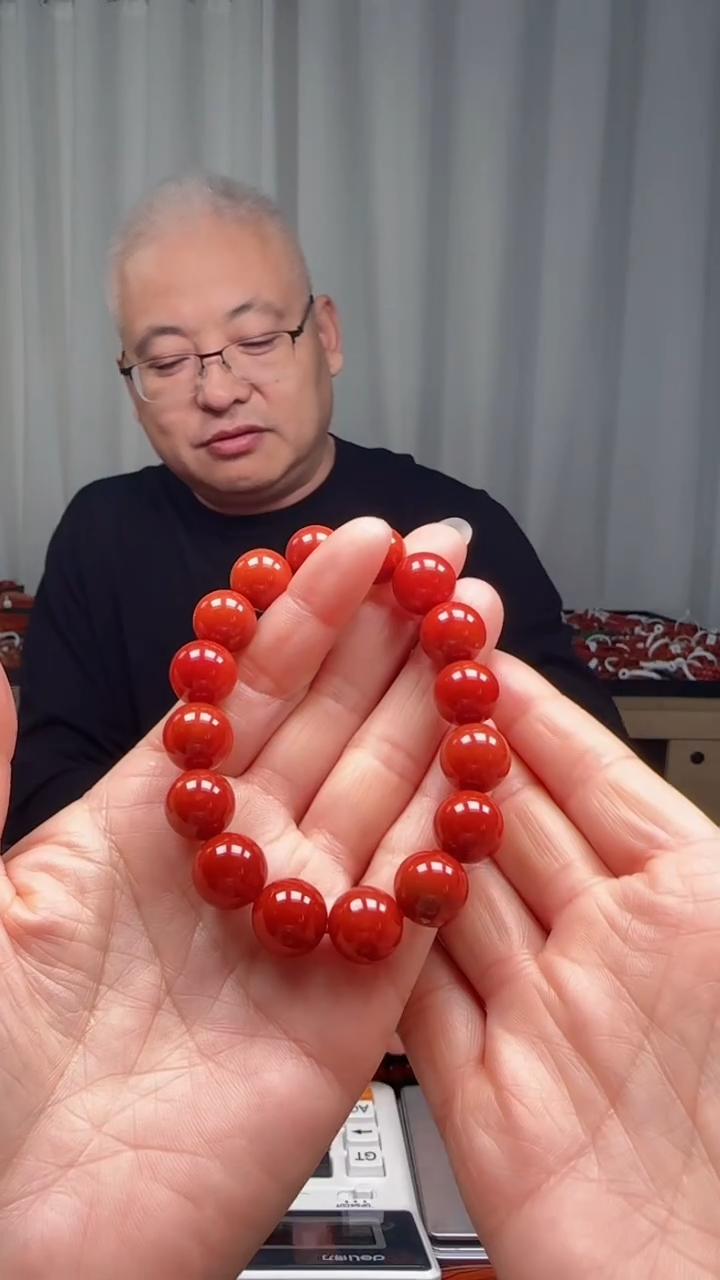 未镶嵌多样性发一件南红玛瑙【高货】锦红13mm保山圆珠单圈 