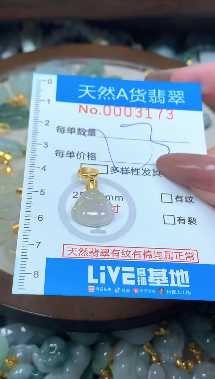 颈饰未镶嵌翡翠净货挂件-3173