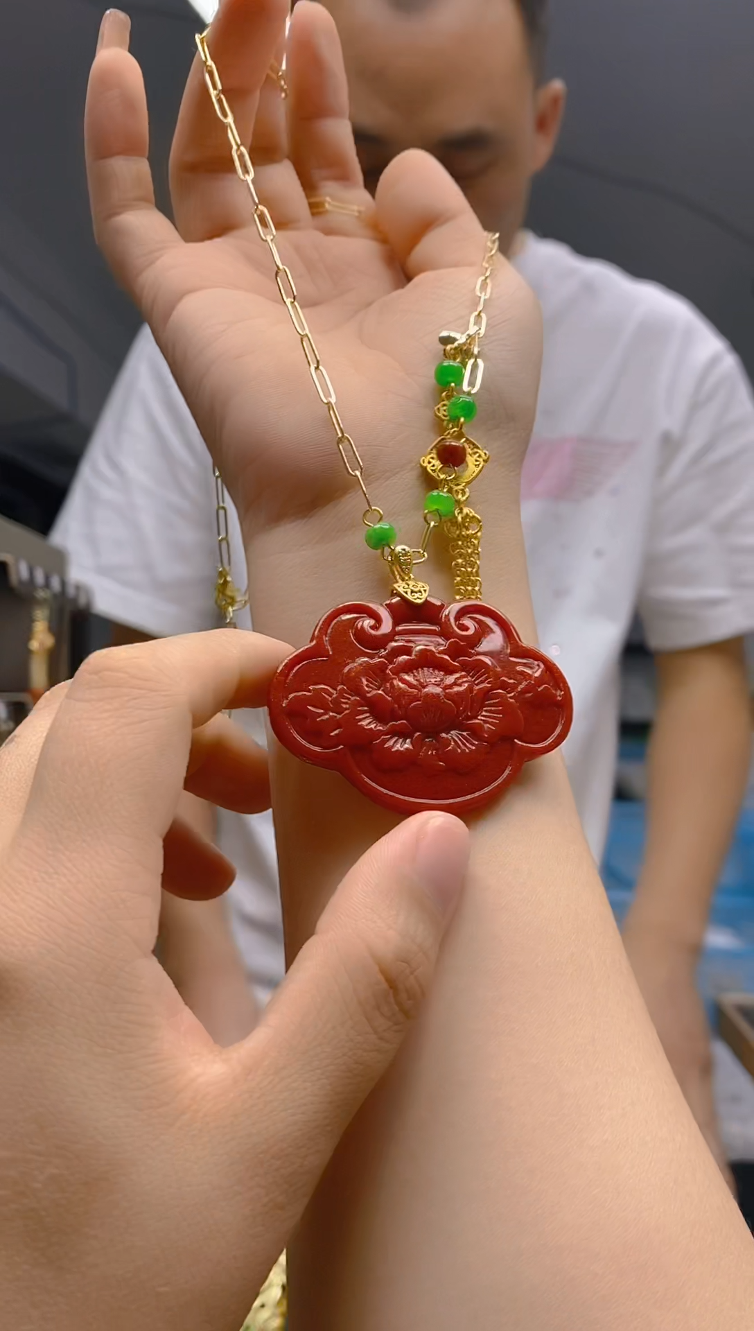 【闪购商品】翡翠耳饰合金0387翡翠锁骨链