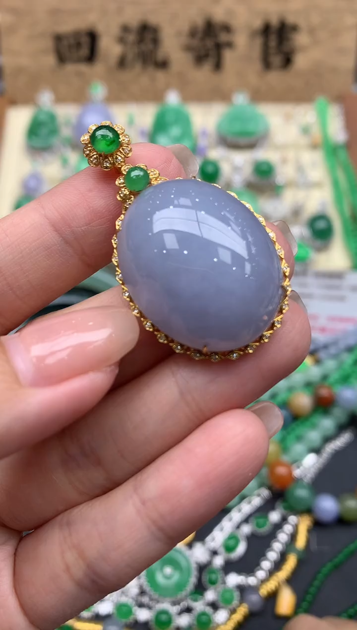 【闪购商品】翡翠颈饰18K金镶嵌424-中国好珍宝