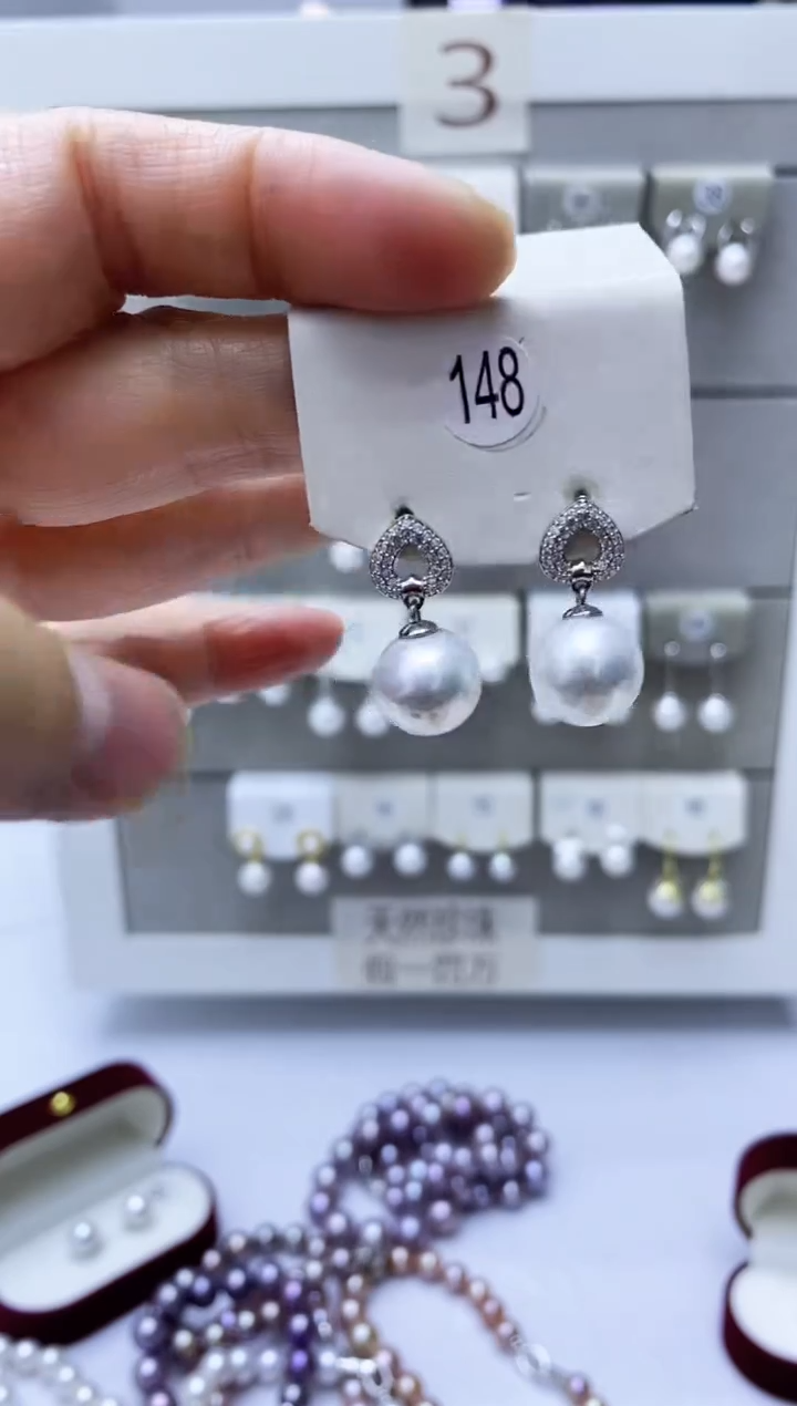 【闪购商品】淡水珍珠耳饰银S925镶嵌148
