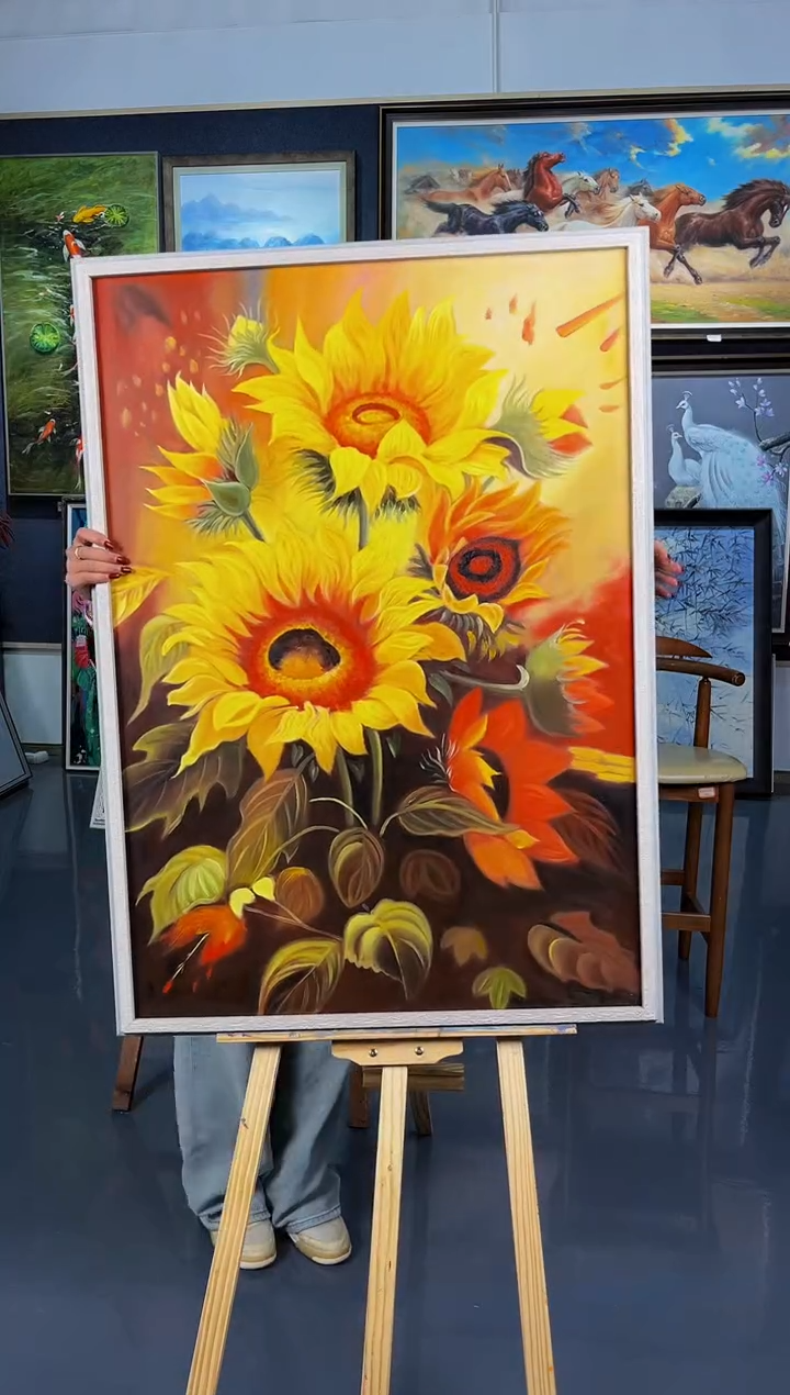 【闪购商品】油画35号 70*100 向日葵-手绘油画