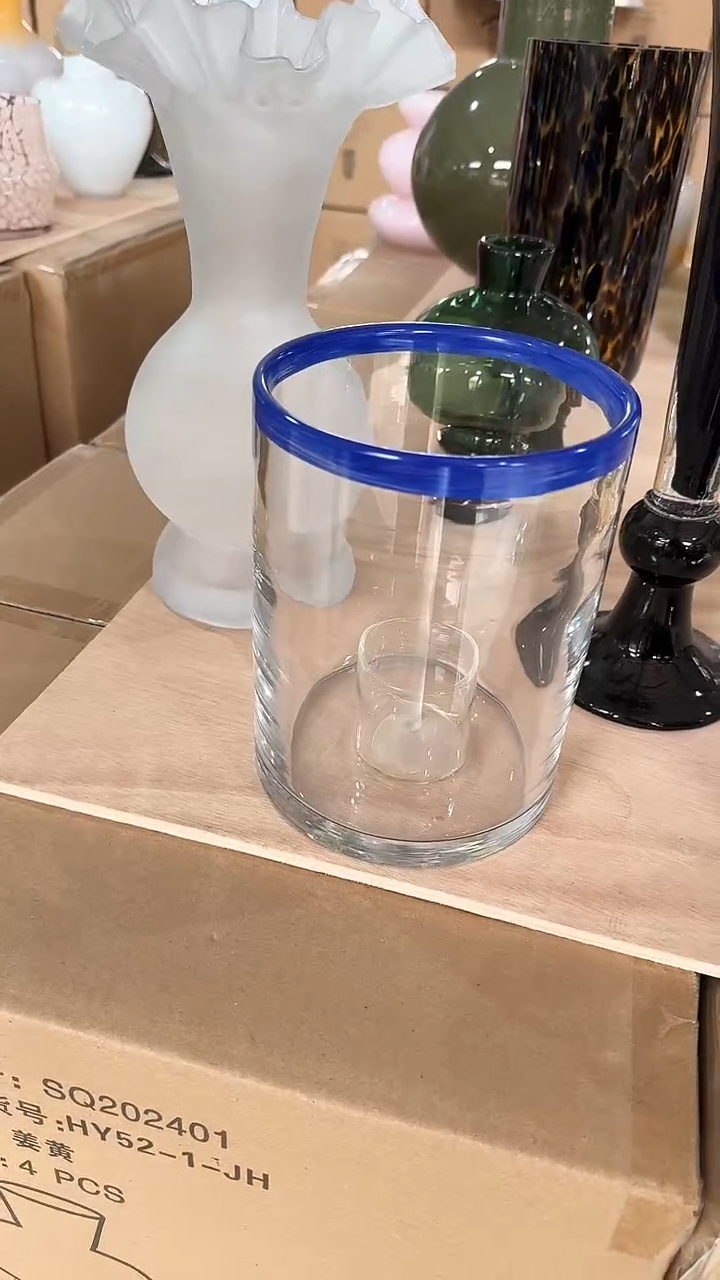 【闪购商品】玻璃蓝色口透明