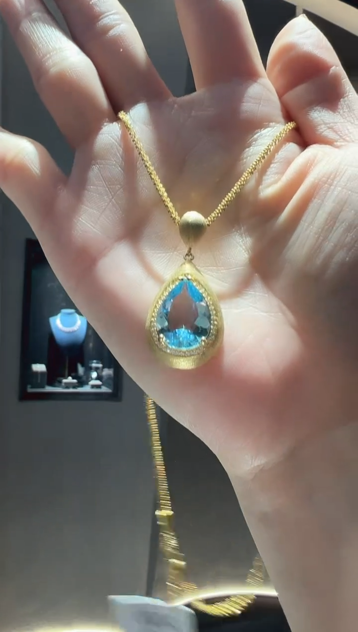 【闪购商品】托帕石吊坠(赠链)银S925镶嵌62】