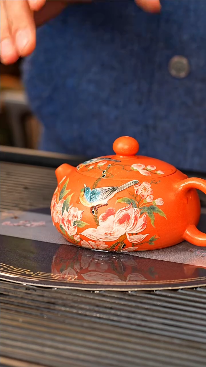 【闪购商品】紫砂茶壶PHJ 南红玉砂 扁西施 251cc