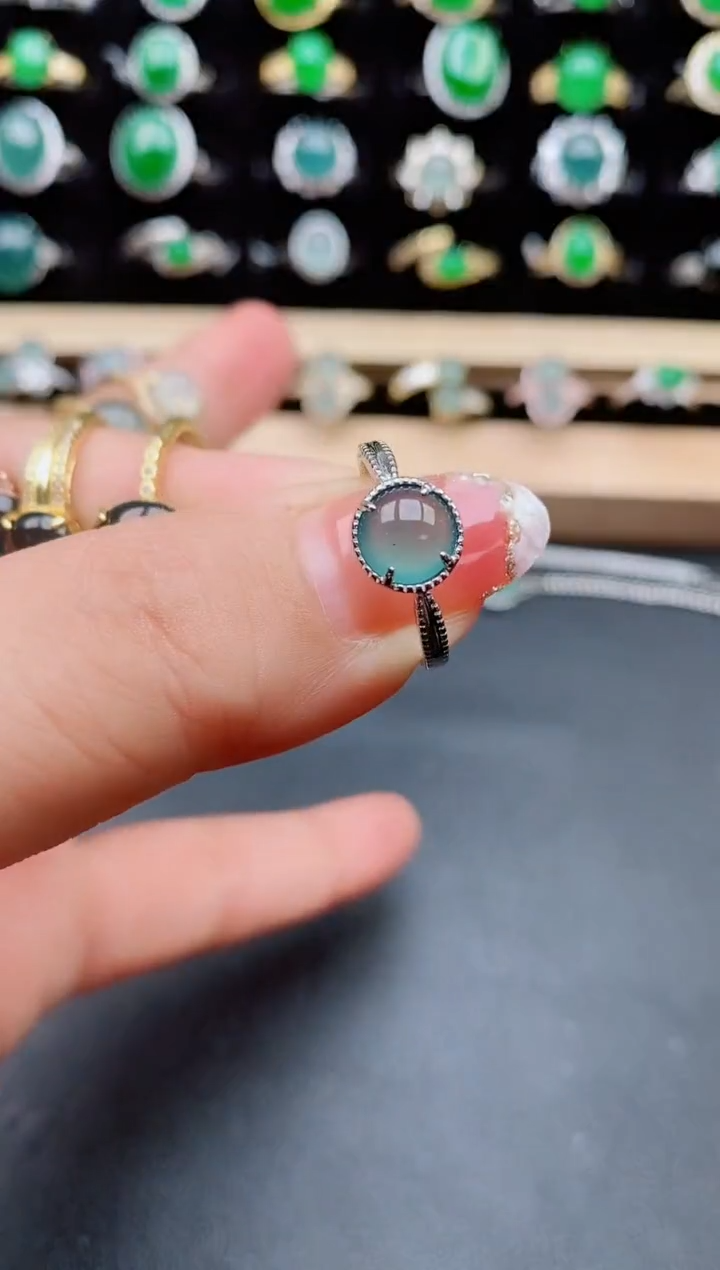 【闪购商品】翡翠戒指银S925镶嵌58008