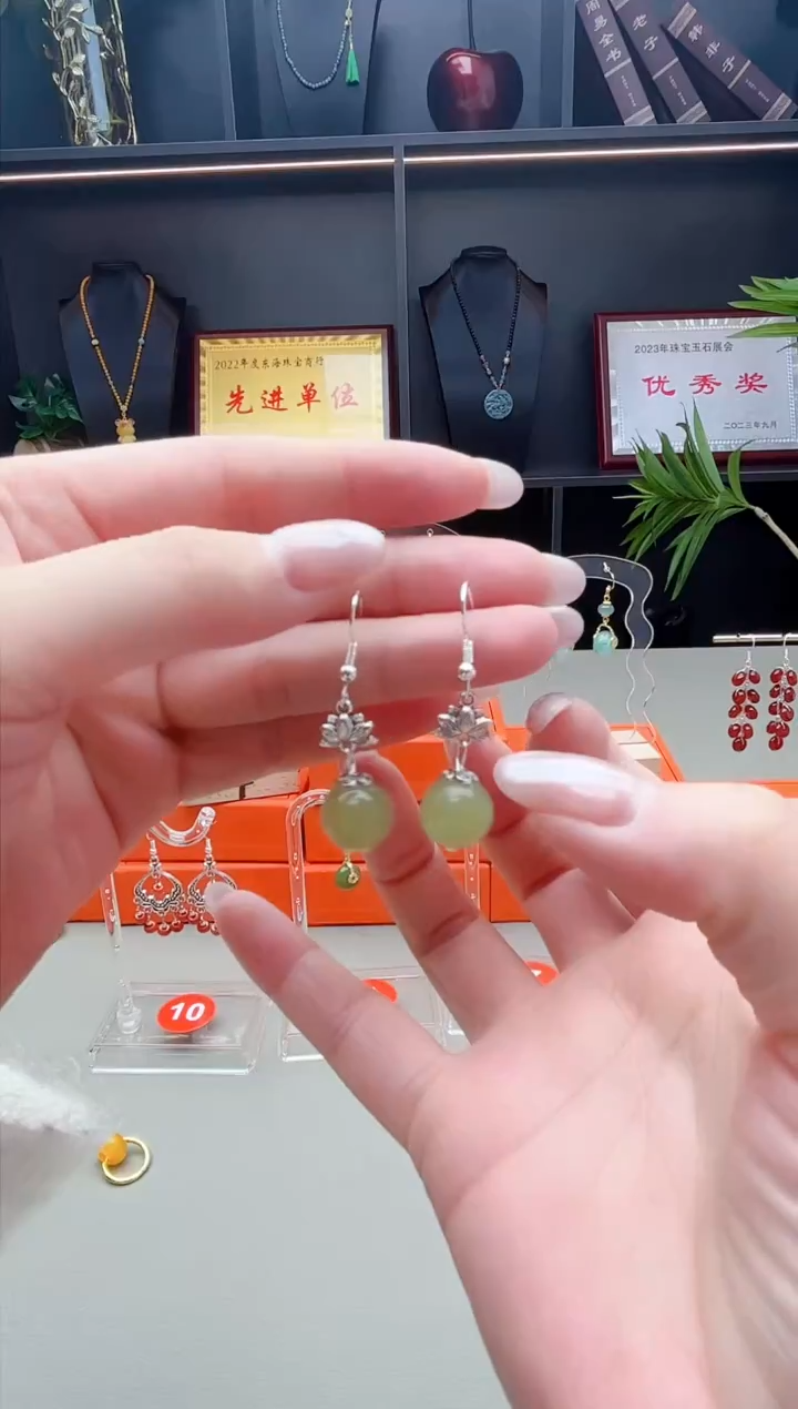 未镶嵌东陵石耳饰427