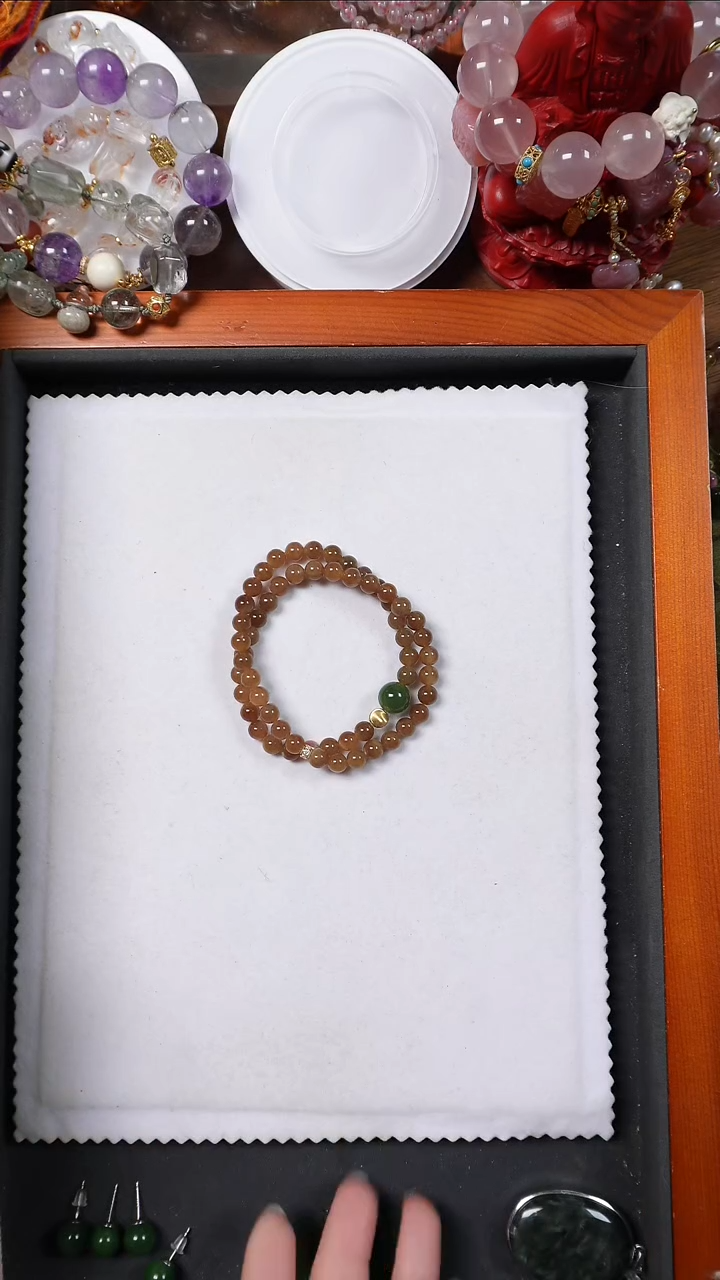 银S925镶嵌手串和田玉（糖玉）新疆且末糖手链