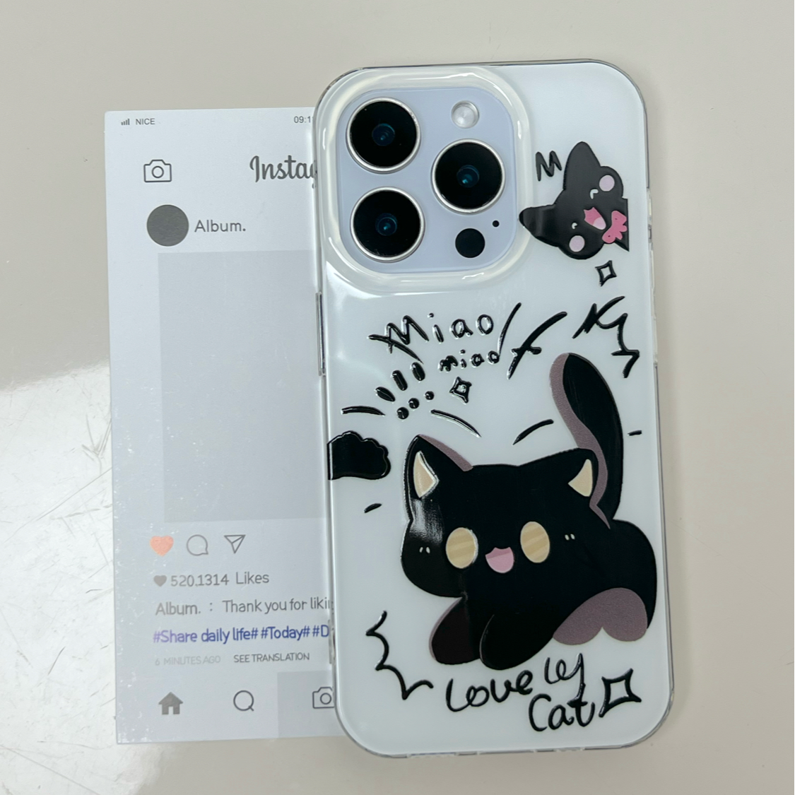 IMD手机壳卡通惊吓小黑猫适用苹果16iPhone15华为小米oppovivo