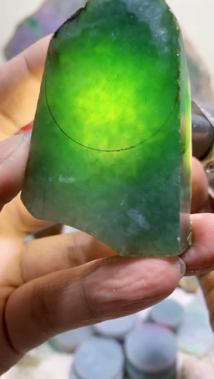 裸石翡翠压0蒙0翡翠珠宝93