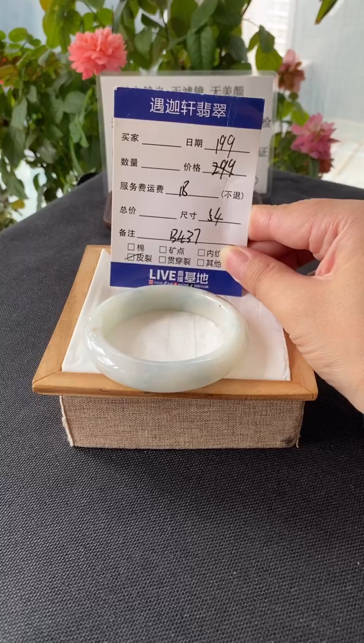 未镶嵌手镯翡翠53.5圈口 B437编码