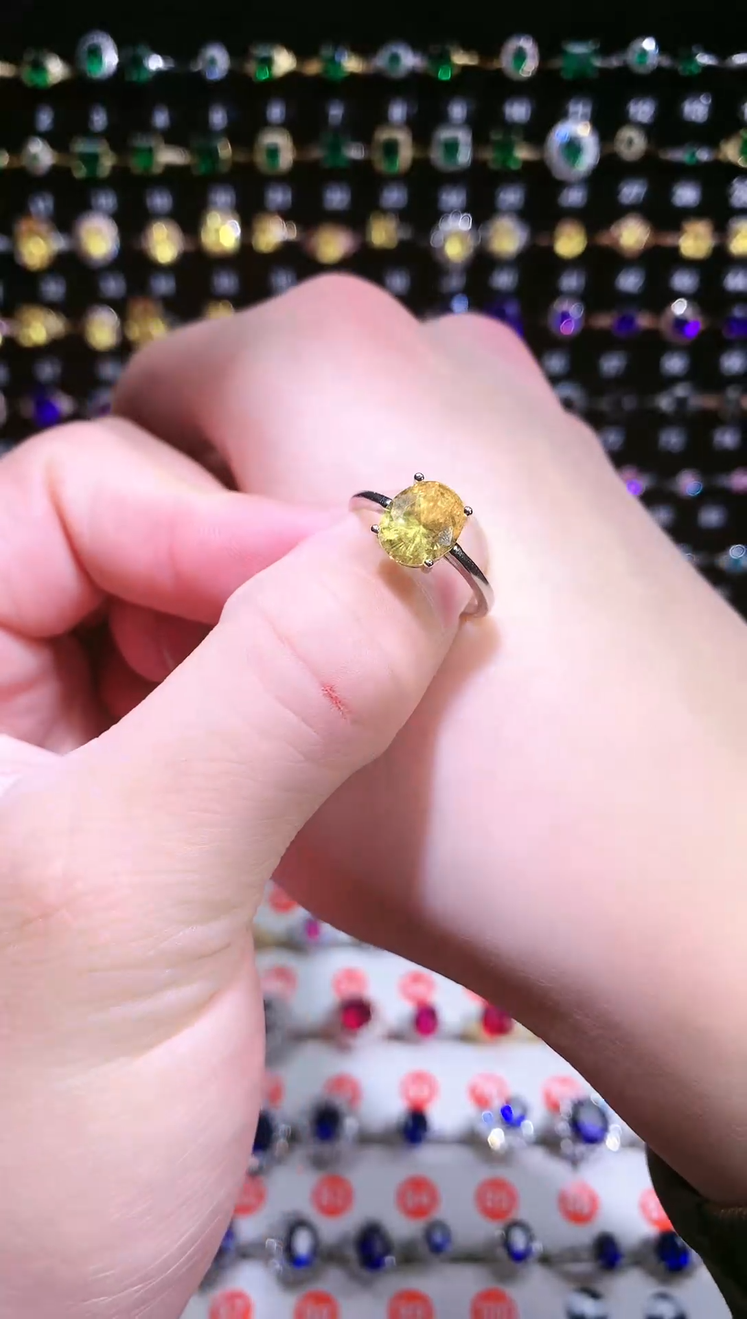 【闪购商品】黄晶戒指银S925镶嵌111111