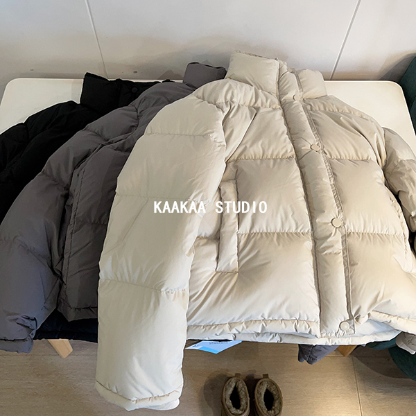 REKAYYAT“暖光”冬季新品时尚洋气百搭立领95%白鸭绒面包羽绒服