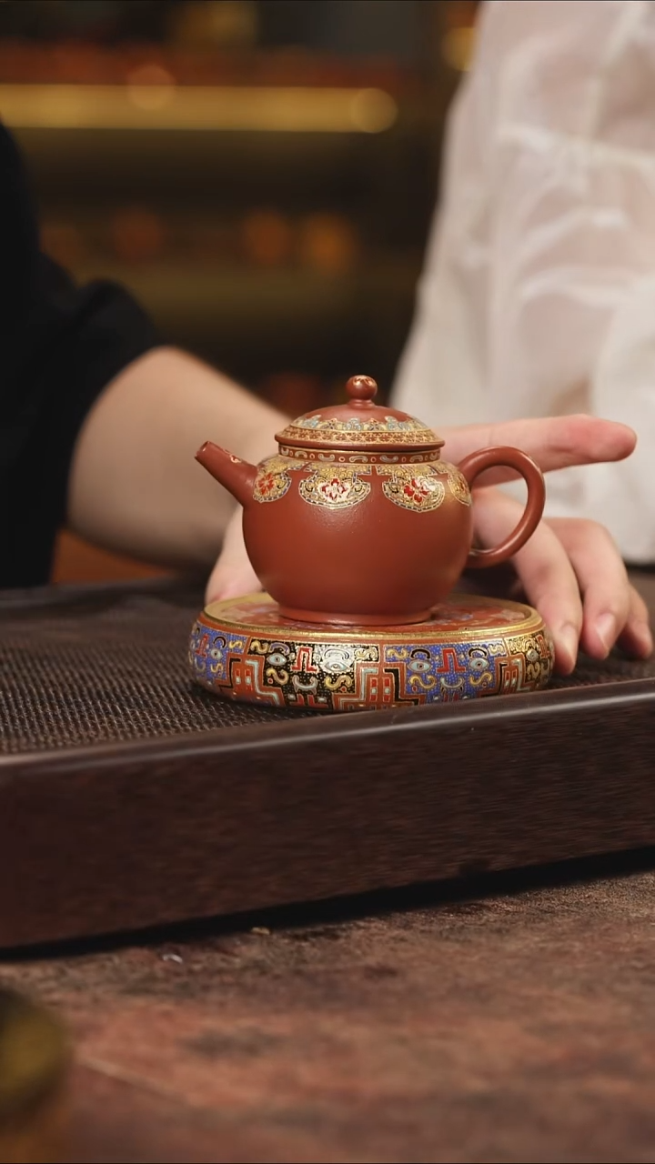 茶壶紫砂珐琅圆珠
