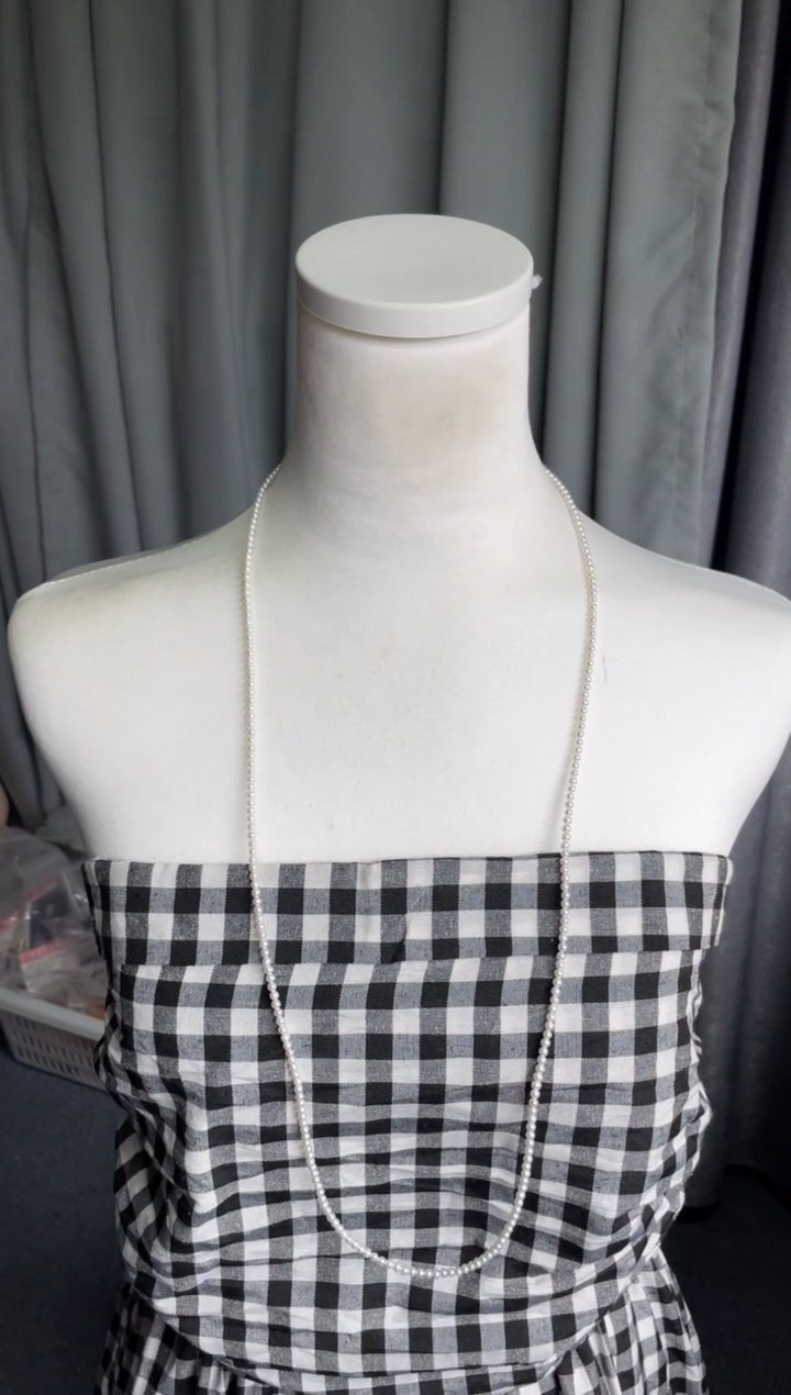 项链银S925镶嵌淡水珍珠项链