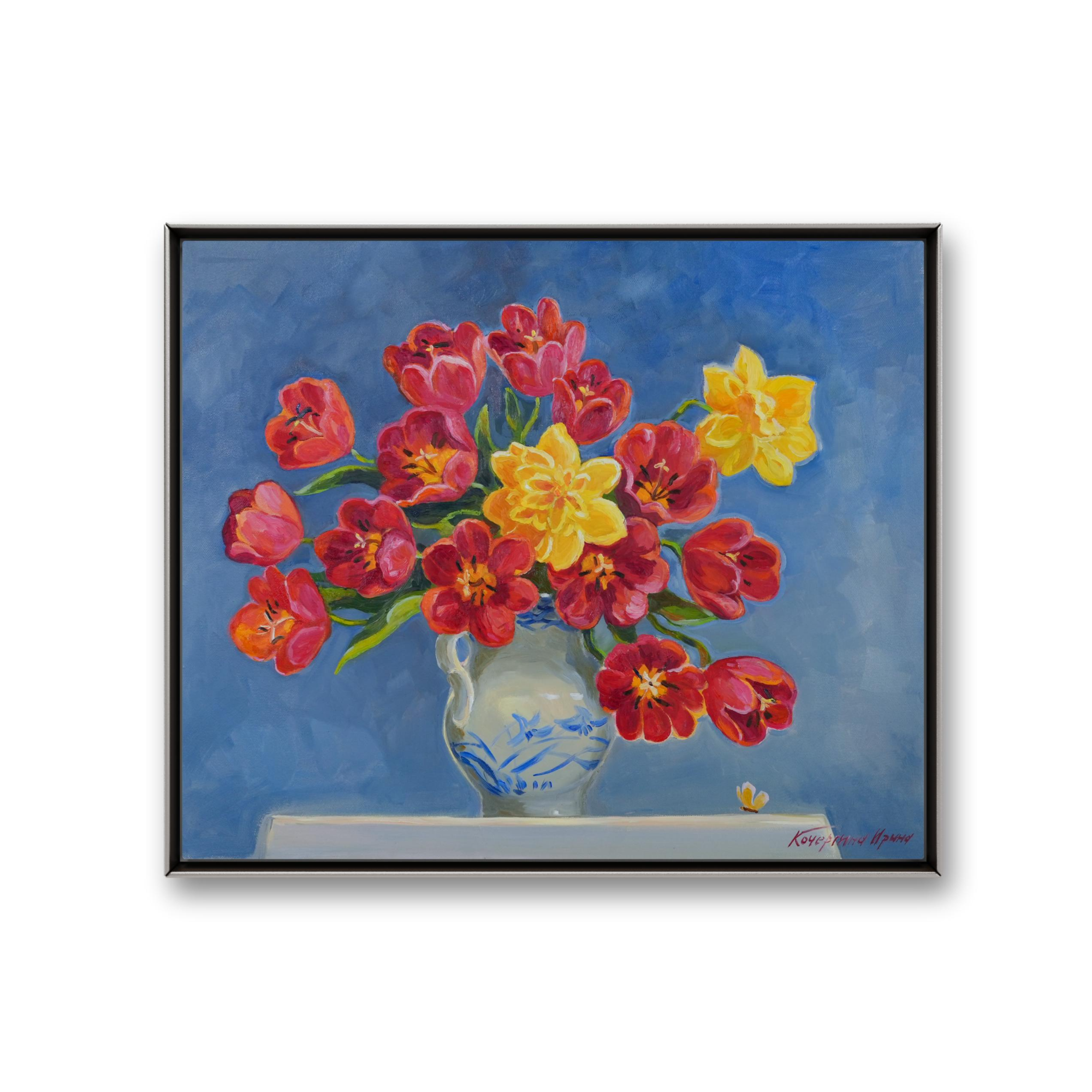 D50.37俄罗斯原创手绘油画伊丽娜《郁金香》50*60cm 2025年客厅卧室