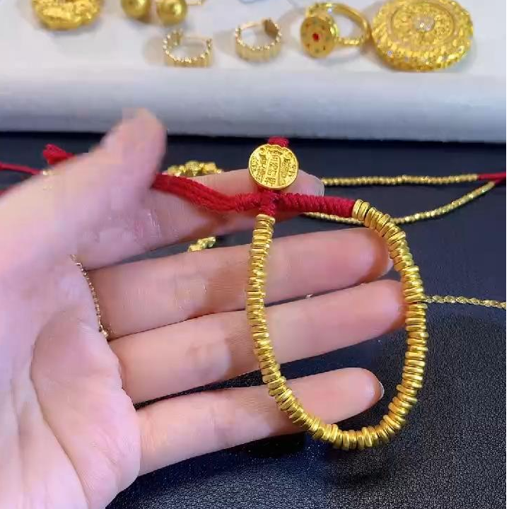 玥集珠宝 足金五财手绳 多样性发货一件 HJ