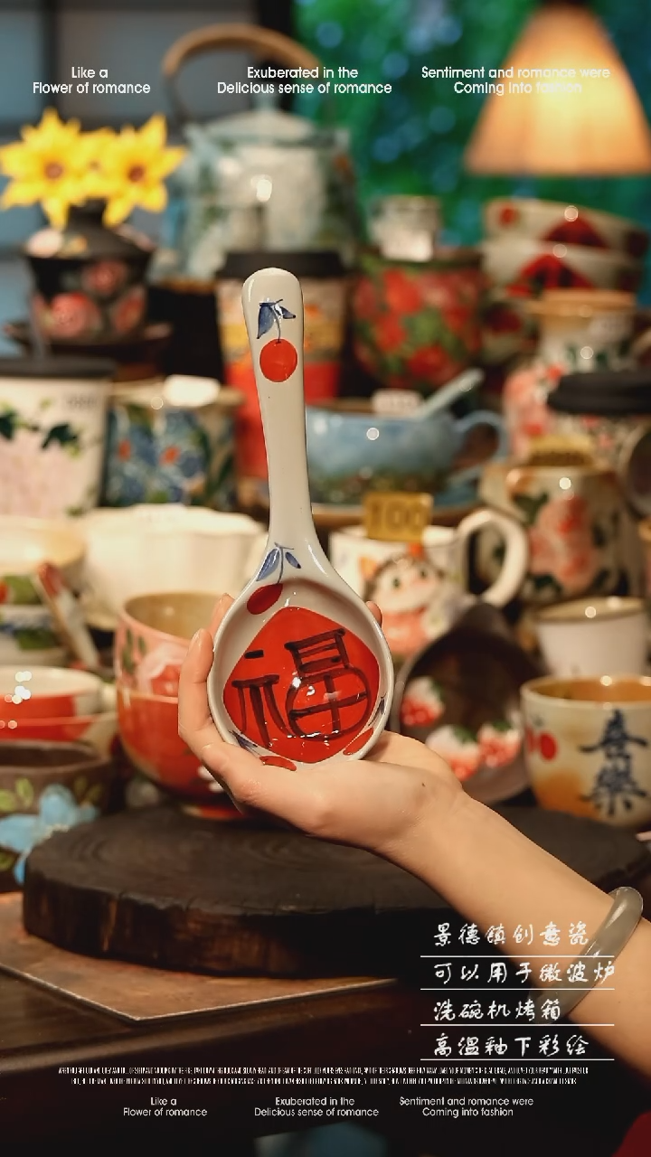 陶瓷景德镇高温釉下彩手工手绘款式