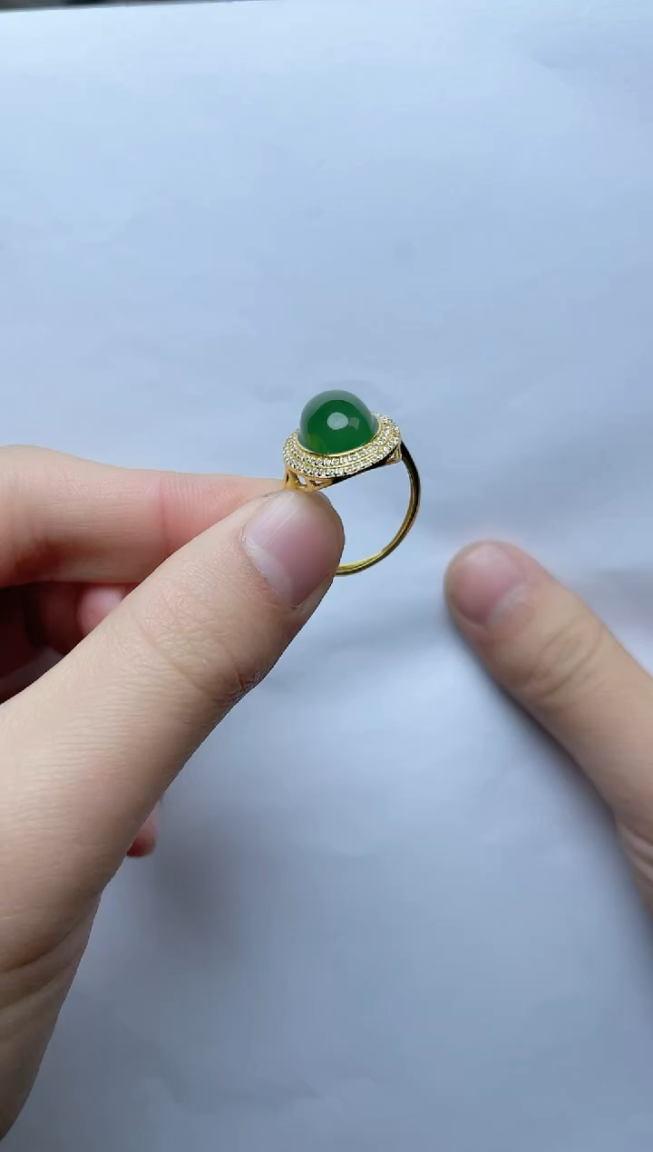 【闪购商品】和田玉戒指银S925镶嵌戒指kk