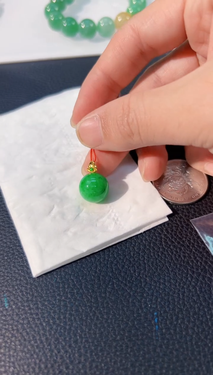 颈饰18K金镶嵌翡翠 缅料A货/支持复检/一件