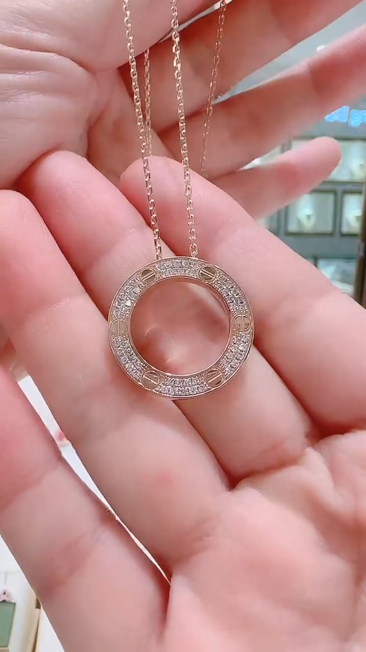 【闪购商品】钻石套链18K金镶嵌18K金套链