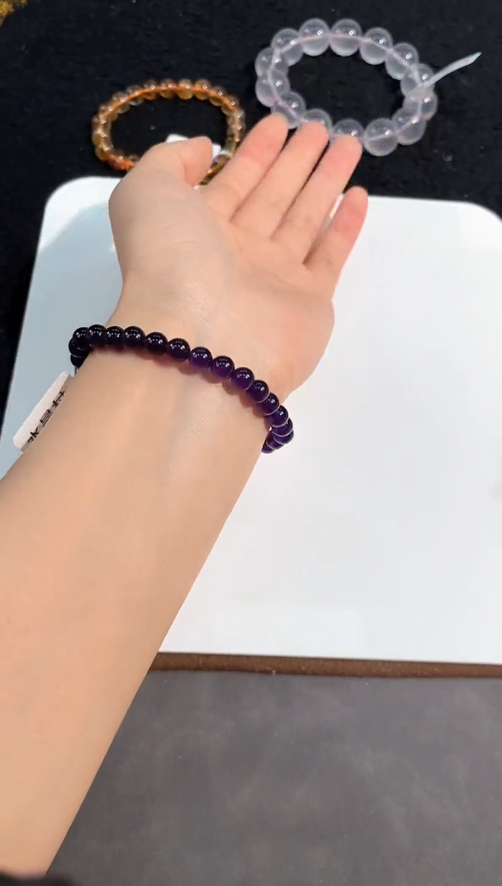【闪购商品】水晶手链未镶嵌131号乌拉圭紫水单圈6mm