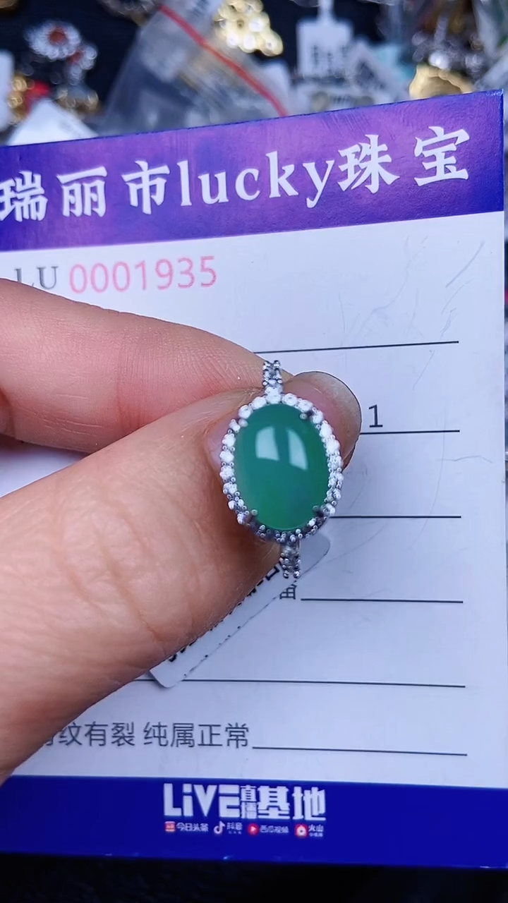颈饰银S925镶嵌翡翠1935