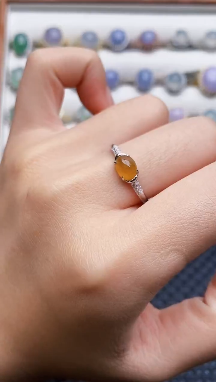 银S925镶嵌戒指翡翠3467