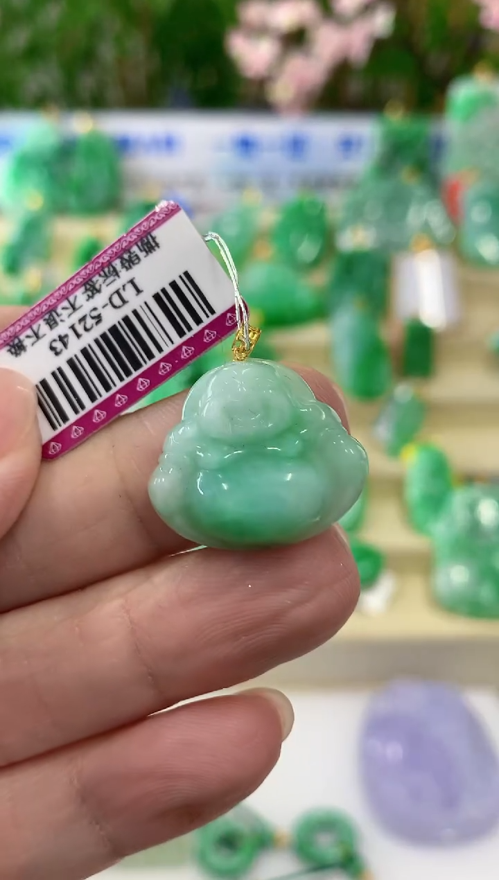 【闪购商品】翡翠颈饰18K金镶嵌挂件