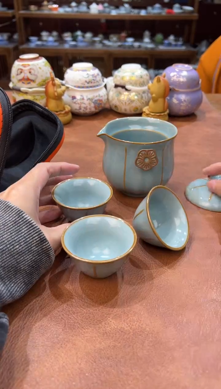 真的很便宜会开片的旅行茶具