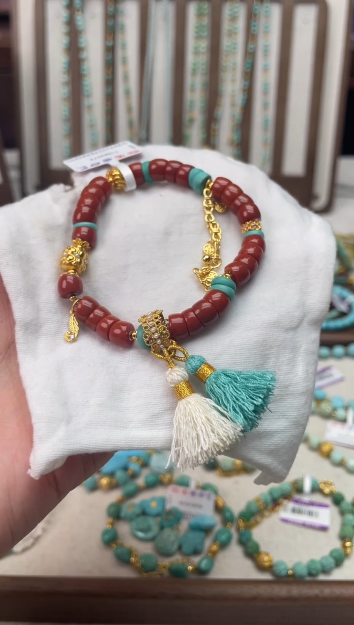 【闪购商品】银S925镶嵌南红玛瑙手串78