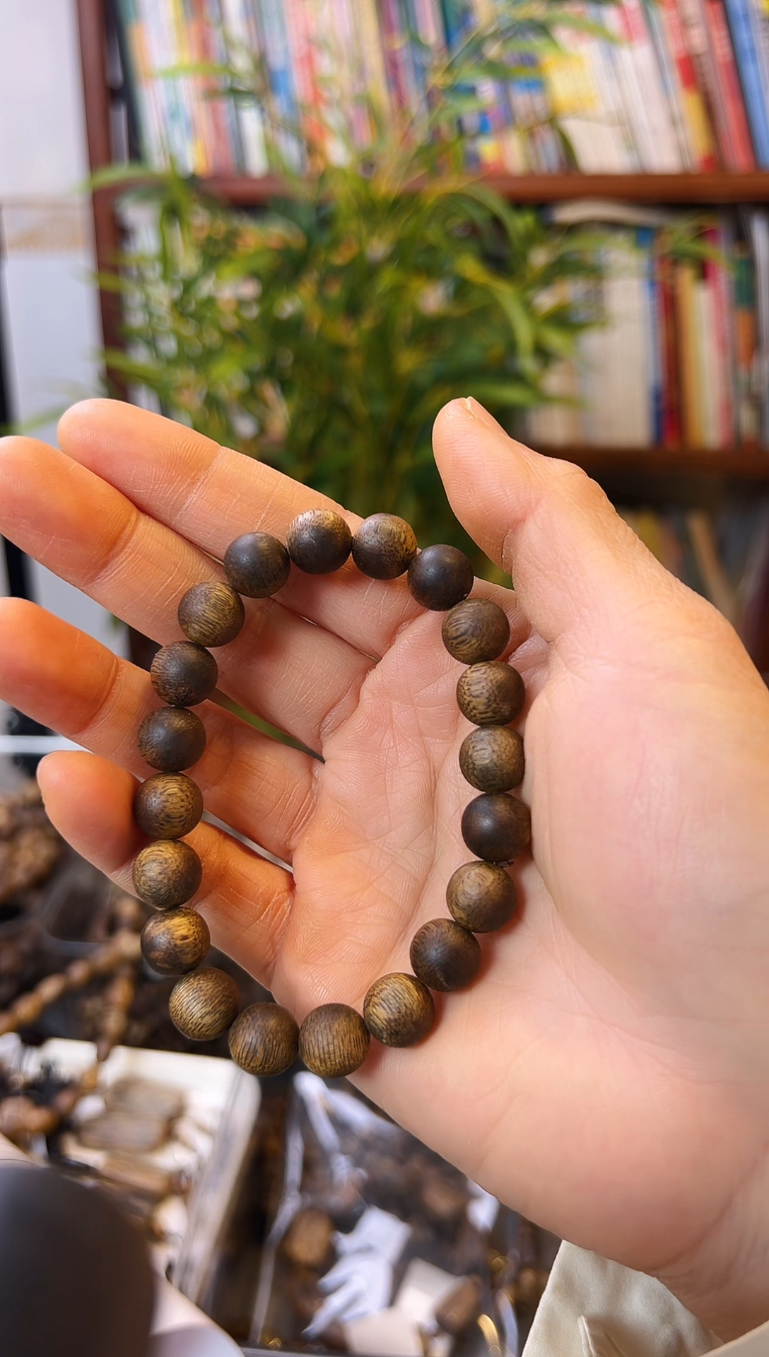 【闪购商品】沉香手串棋楠金沙叶圆珠单圈