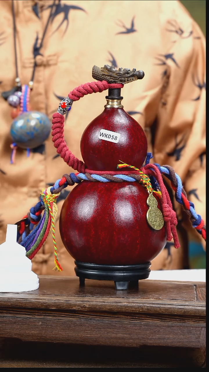 WK058藏绳款大漆酒葫芦（现货现发）