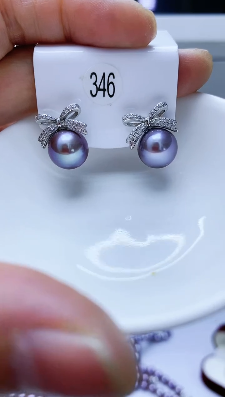 【闪购商品】淡水珍珠耳饰银S925镶嵌346